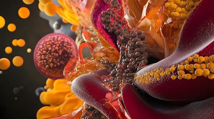 Aufkleber - Vibrant and Captivating Floral Abstraction Showcasing Intricate Organic Patterns Textures and Stunning Colors  A Visually Engaging and Natural Background