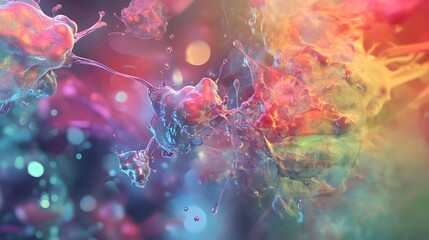 Poster - Vibrant Cosmic Explosion of Colorful Fractal Light and Energy   Abstract Digital Art with Futuristic Psychedelic and Surreal Visual Effects