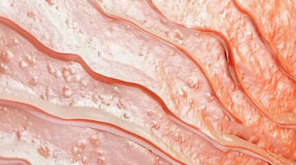Leinwandbilder - Vibrant fluid abstract texture with wavy organic patterns in shades of pink orange and coral  The image showcases a dynamic energetic composition with flowing lines curves and ripples