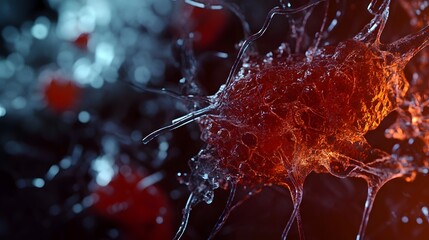 Poster - Vibrant Fractal Explosion of Digital Energy and Motion   Captivating abstract digital artwork featuring a dynamic colorful and mesmerizing fractal like explosion of energy power and fluid movement