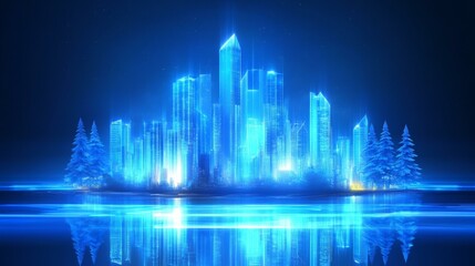 Canvas Print - Futuristic Cityscape at Night