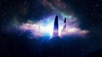 Wall Mural - witness the beauty of swirling cosmic clouds and shimmering stars in a vast galaxy. this mesmerizing