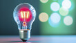 © nuttachet chinavong - glowing lightbulb illuminates colorful background, creating warm ambiance