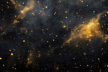 Wall Mural - cosmic nebula with glittering stardust and golden particles deep space background digital art style