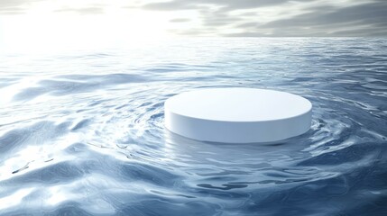 Poster - White Circle Platform on Rippled Water