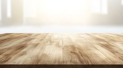 Wall Mural - Wooden Table Top with Blurred Background