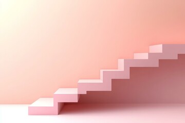 Wall Mural - Pink Abstract Steps Illustration