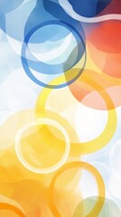 Wall Mural - Vibrant Colorful Circles Abstract Background - Abstract art depicting overlapping colorful circles, symbolizing unity, energy, creativity, harmony, and fluidity