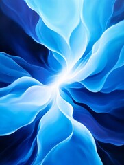Wall Mural - vibrant blue abstract glowing paths - abstract art symbolizing energy, flow, movement, light, and se