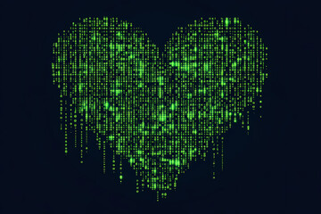Love binary code pattern in vector style with flat minimalist design