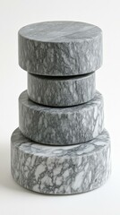 Canvas Print - Stack of Grey Marble Decorative Objects