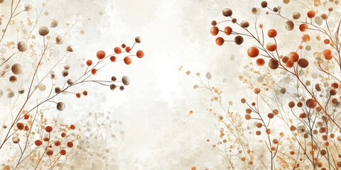 Wall Mural - a gentle abstract background featuring soft floral elements in warm tones, with ample copy space in 