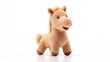 © daniel - A plush horse toy is positioned upright, displaying a cheerful expression. Its soft material and friendly features make it perfect for children's play or as a decorative item in a room