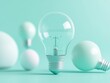 © Oleg - Glowing light bulb among LEDs conceptual image.
