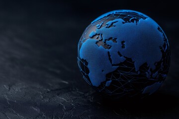 Wall Mural - planet earth rotating showing global network connections and data exchange