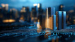 © Tondone - Digital city skyline with glowing data visualization on circuit board