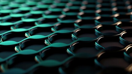 A close up of a pattern of circles in a dark color