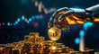 © Jack - AI Robotic Hand Growing Gold Coins Financial Growth Investment Success