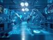 © Tetiana - Revolutionary surgical procedure in a high-tech operating room featuring robotic technology and digital interfaces. Generative AI
