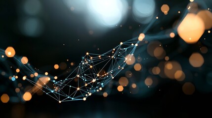 Three-dimensional rendered abstract plexus shapes represent connection and web concepts