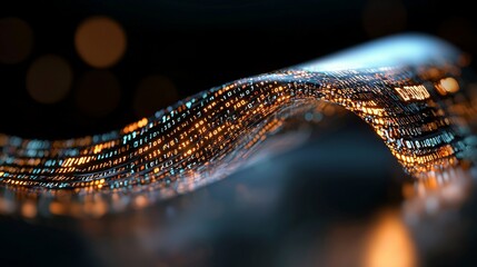Digital illustrations in blue highlight computer codes and futuristic web designs, showcasing a fusion of technology and digital art