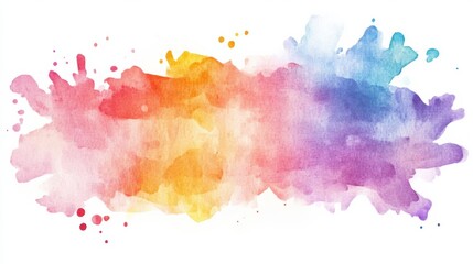 Aufkleber - Bright colorful watercolor splash representing creativity and artistic expression during a sunny day. Generative AI