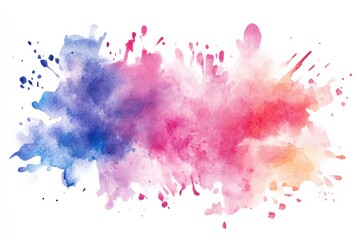Aufkleber - Colorful watercolor splash blending shades of blue, pink, and orange creating a vibrant abstract effect. Generative AI