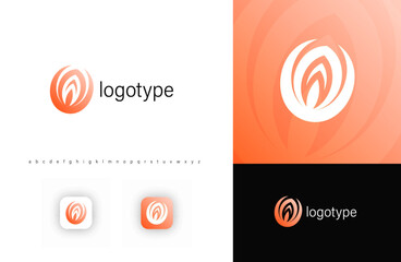 Aufkleber - Abstract circular fire logo with a dynamic flame shape, symbolizing energy, power, transformation, lotus flower. Ideal for energy companies, gas, oil, sustainability, beauty, healthcare. Vector logo