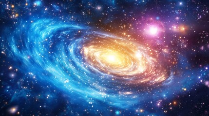 digital painting of glowing cosmic energy, vibrant and dynamic, deep space, abstract and magical, br