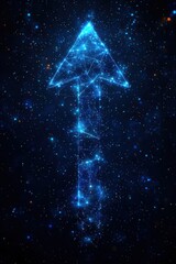 Wall Mural - abstract digital arrows symbolizing direction and decision on a cosmic background