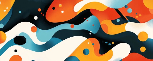 Poster - Abstract background with flowing colorful shapes creating modern design