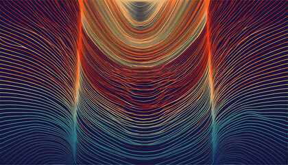 Wall Mural - retro styled warped line design background