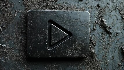 Wall Mural - play intro start power button on black background