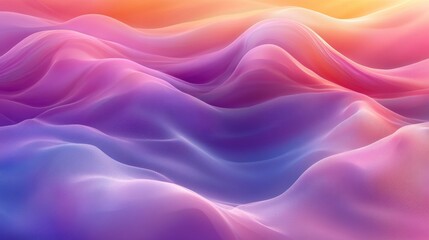 Poster - Soft Pastel Abstract Waves in Minimalist Vector Style Art