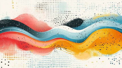 Poster - Abstract Minimalist Vector Art with Soft Pastel Gradients and Dots