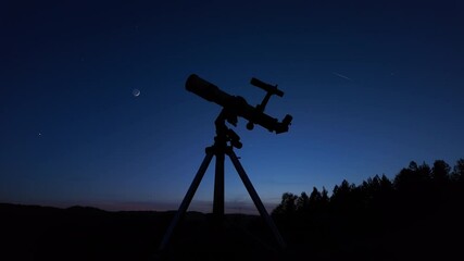 Wall Mural - astronomical telescope for observing stars, planets, moon and other celestial objects.