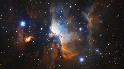 Wall Mural - starry sky with glowing nebulas, deep space, cosmic and vibrant, artistic and immersive, high detail