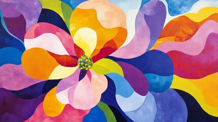 Wall Mural - vibrant floral designs with bold contrasts, dynamic and artistic composition, textured and radiant d