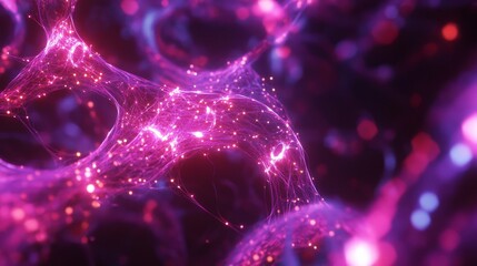 Wall Mural - vibrant glowing network of connections, futuristic and dynamic composition, structured and textured 