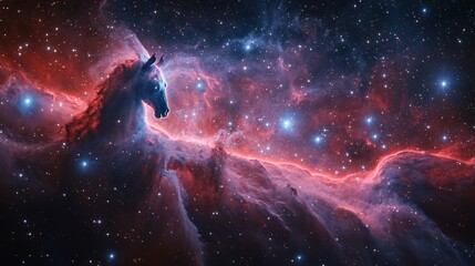 Wall Mural - the nebula is an orange and blue gas cloud in the center of spiral galaxy. deep sky orion, astronomi