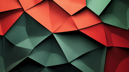 Modern, abstract and minimalistic background design, mosaic pattern concept, red and green color, banner for design.