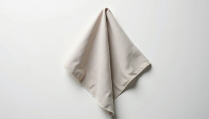 Aufkleber - Textured fabric napkin arranged in a neat fold, isolated on a solid background with clean, minimal setup and copy space