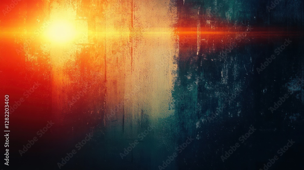 Grunge Abstract Background with Deep Color Gradient and Soft Lens Flare ...