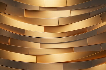 Wall Mural - Elegant abstract golden waves form a captivating wallpaper design that captivates the viewer