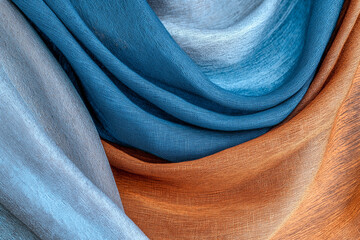 Wall Mural - Textured fabric in abstract shades of blue and brown creates a soothing backdrop for various designs