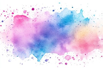 Aufkleber - Watercolor splash showcasing vibrant hues of pink, blue, and purple in an abstract design for artistic expression. Generative AI