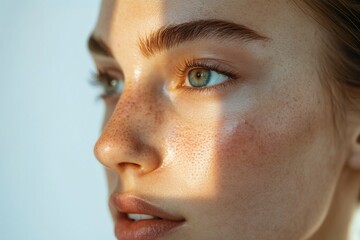 Poster - Comparison of acne prone skin with flawless radiant skin highlighting dermatological health benefits and beauty tips for care. Generative AI