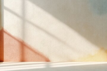 Aufkleber - Textured Paper Background with Gentle Shadows Natural Light Minimalist Scandinavian Design