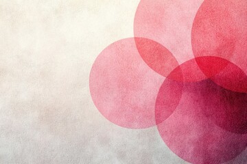 Aufkleber - Soft Overlapping Circles in Pink and Peach on Textured Background
