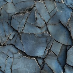 Wall Mural - The image is of a rock with a blue and gray color